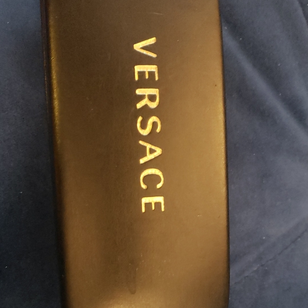 Versace Black Eyewear Case with Gold Lettering